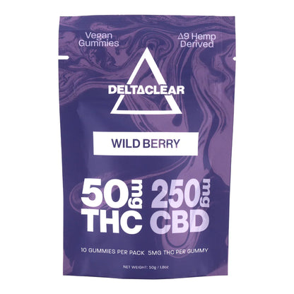 Delta Clear THC/CBD Gummies (50mg THC + 250mg CBD)